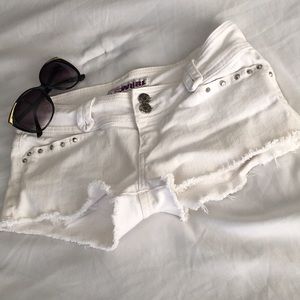 White studded Shorts